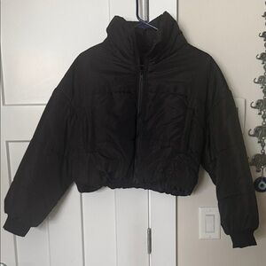Black Puffer Cropped Jacket - Women Jackets & Coats